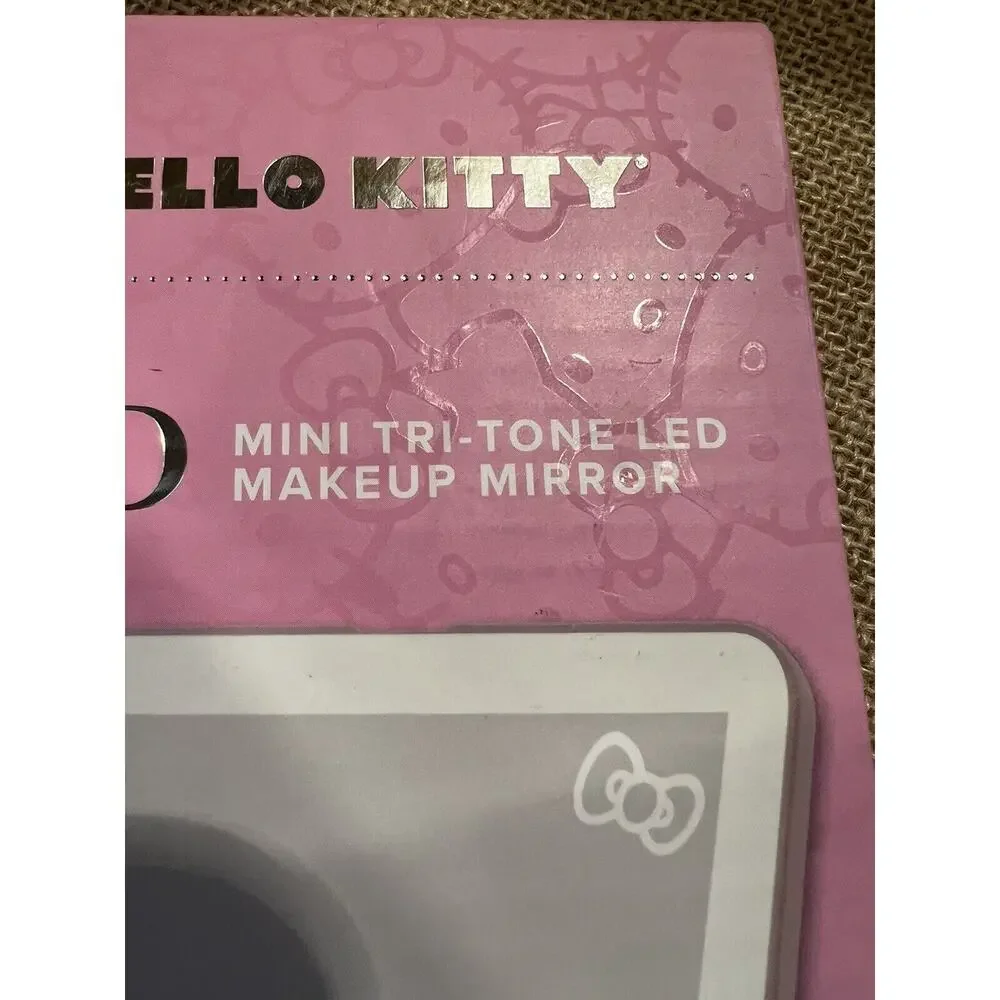 IMPRESSIONS HELLO KITTY TOUCH PAD MINI TRI-TONE LED MAKEUP MIRROR NEW